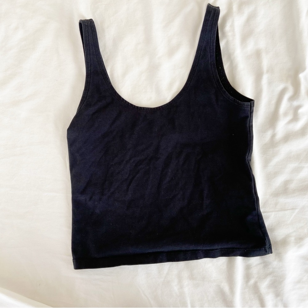 Top Shop Black Cropped Tank Top Small/Medium